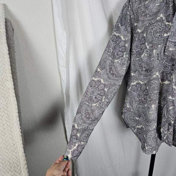 Lauren Ralph Lauren Romantic Cottagecore Ruffle Front Blouse Paisley XXL Career - Picture 2 of 13